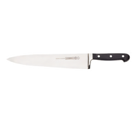 Mundial 10-Inch Forged Chef's Knife with High-Carbon No-Stain Blade and Black Polyacetal Handle