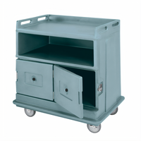 Cambro Flat Top Beverage Service Cart with 2 Insulated Compartments and Solid Undershelf, 44.5 x 30 x 44 Inches