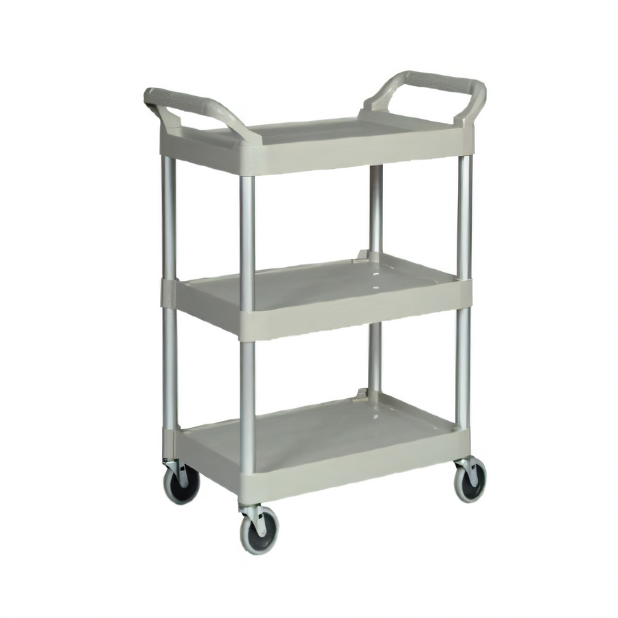 Product image #1 for Rubbermaid Commercial Products 3-Shelf Plastic Utility Bus Cart, Off White, 200 lb. Capacity