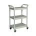 Thumbnail image #1 for Rubbermaid Commercial Products 3-Shelf Plastic Utility Bus Cart, Off White, 200 lb. Capacity