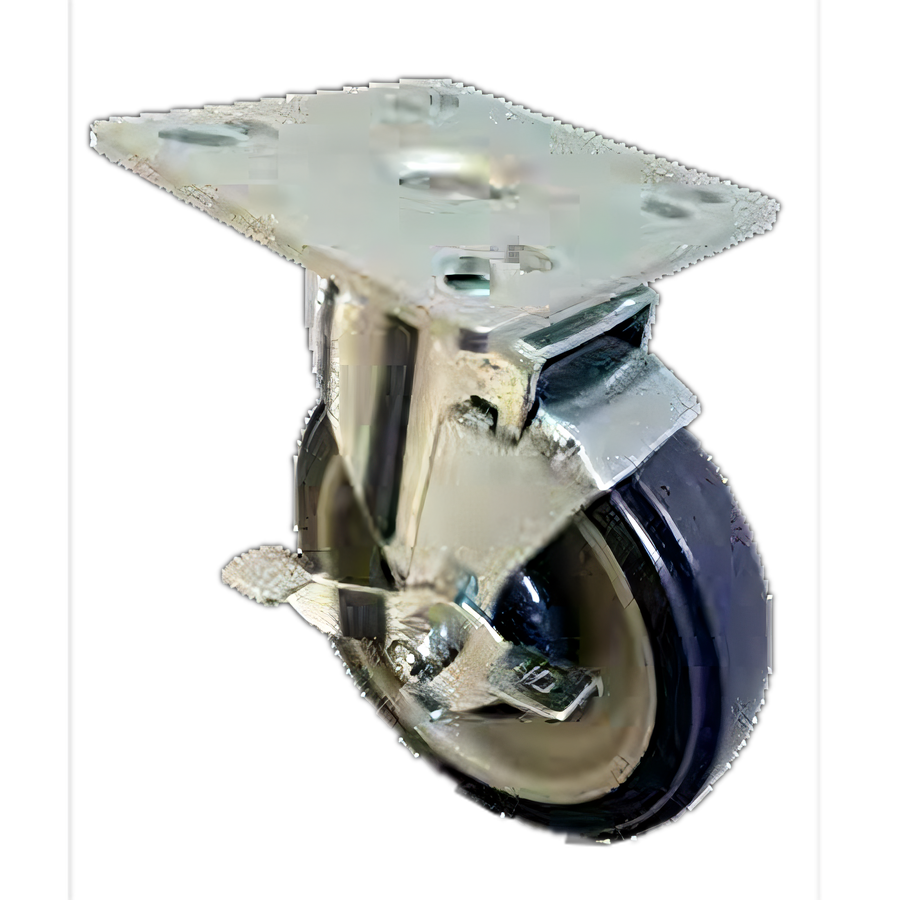 Product image #1 for 4-Piece Universal Swivel Square Plate Caster Set with Locks, 5-Inch Polyurethane Wheels, 4-Inch x 4-Inch Plate