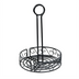 Thumbnail image #1 for Winco Round Black Wire Condiment Caddy, 7-1/2 Inch Diameter x 9 Inch High