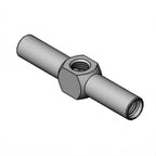 Thumbnail image #1 for T&S Brass B-2331-TEE Chrome-Plated Brass Mixing Chamber Tee, 3/8" NPT Female Inlet and Outlets, 1-Inch Square Body