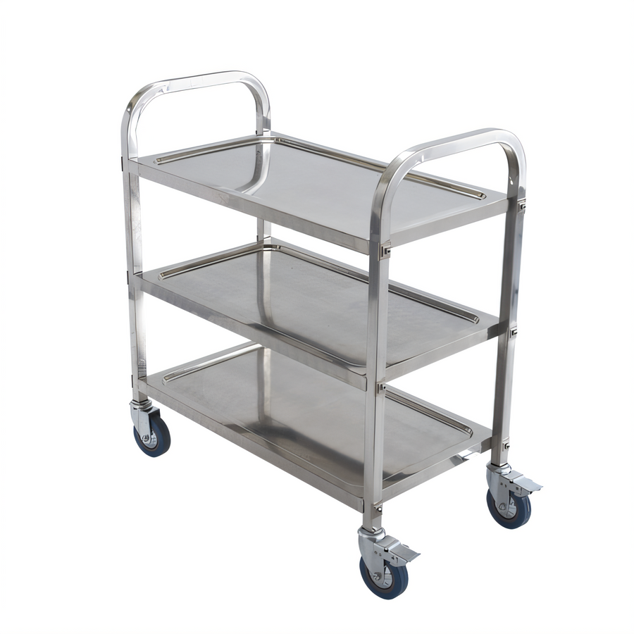 Product image #1 for Winco 3-Tier Stainless Steel Bus Cart with Wheels, 30 x 16 x 33 Inches