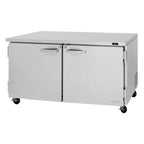 Thumbnail image #1 for Turbo Air PRO PUR-60-N Two-Section Undercounter Refrigerator, 15.5 Cu. Ft., Solid Doors, Stainless Steel, Digital Controls