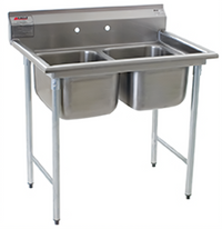 Eagle Group 412 Series 2-Compartment Commercial Sink with 16 x 20 x 10.5 Inch Bowls, 41 Inch Wide