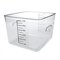 Rubbermaid Space Saving 12-Quart Square Clear Polycarbonate Food Storage Container