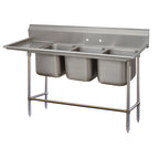 Thumbnail image #1 for Advance Tabco Regaline 94-83-60-18L 3-Compartment Stainless Steel Sink with Left-Hand Drainboard, 14-Gauge 304, 88-3/8 x 36 Inch
