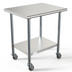Thumbnail image #1 for KoolMore Stainless Steel Work Table with Undershelf and Locking Casters, 30 x 24 x 34 Inches