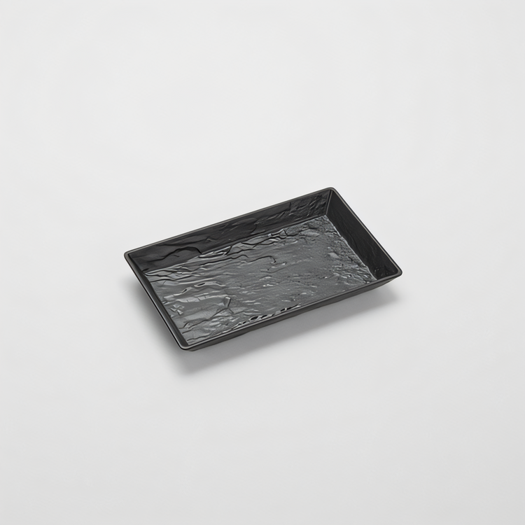 Product image #1 for American Metalcraft Black Faux Slate Melamine Rectangular Serving Platter