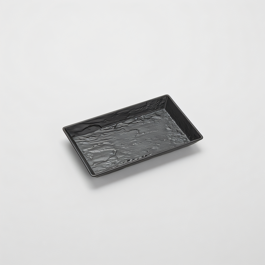 Product image #1 for American Metalcraft Black Faux Slate Melamine Rectangular Serving Platter