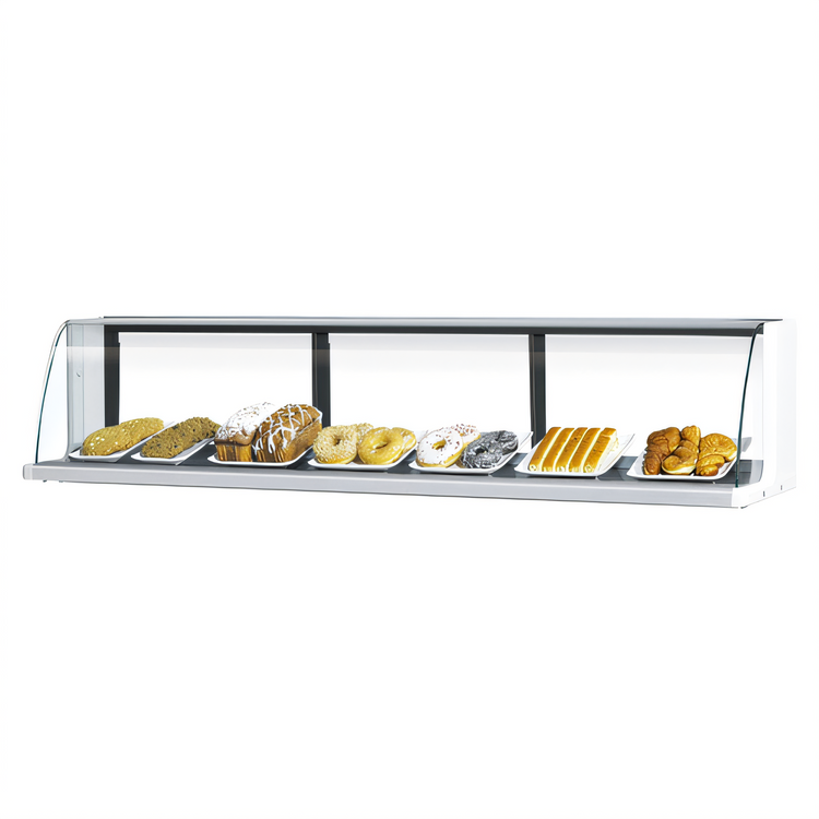 Product image #1 for Turbo Air Low-Profile Top Display Dry Case for Open Display Merchandisers, 63-1/4 Inch W, 3.6 Cu. Ft., 3 Doors