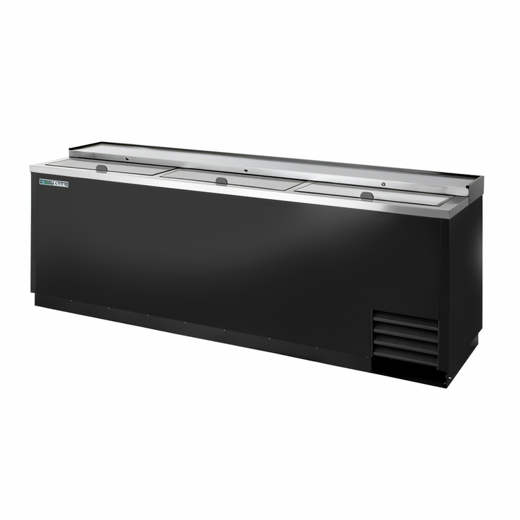 Product image #1 for True TD-95-38-HC Flat Top Bottle Cooler with Stainless Steel Countertop and 3 Lids