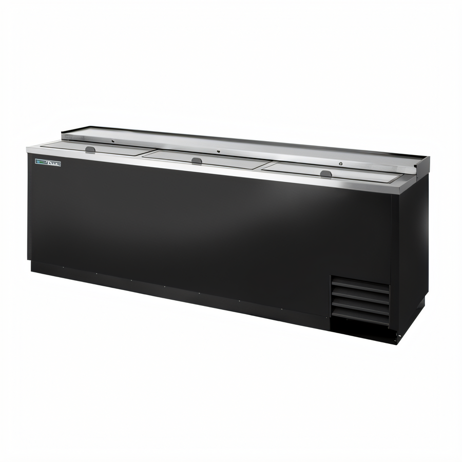 Product image #1 for True TD-95-38-HC Flat Top Bottle Cooler with Stainless Steel Countertop and 3 Lids
