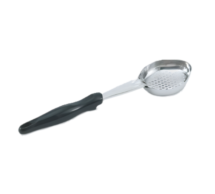 Product image #1 for Jacob's Pride 2 oz Perforated Oval Bowl Spoodle Portion Control Serving Spoon with Black Handle