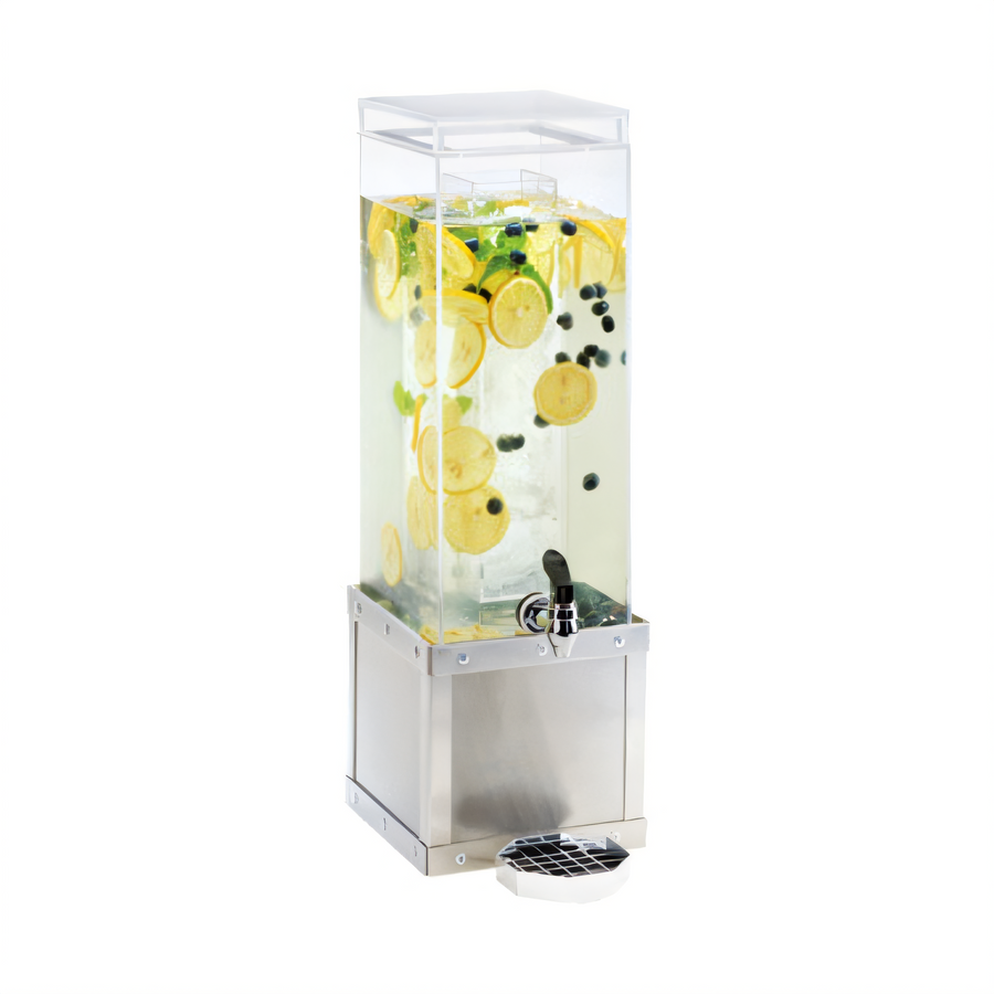 Product image #1 for Urban 3 Gallon Square Acrylic Beverage Dispenser with Infusion Chamber and Stainless Steel Base
