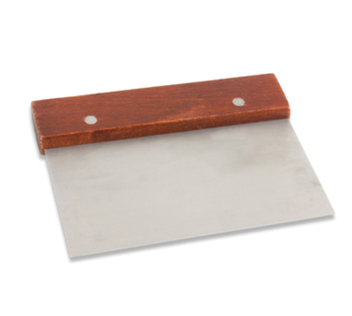 Product image #1 for 6 x 3 Inch Stainless Steel Dough Scraper with Wood Handle