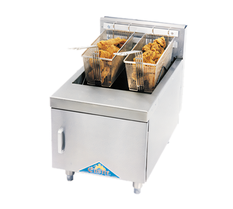 Product image #1 for Comstock-Castle Countertop Gas Fryer, 15 lb Fat Capacity, Stainless Steel, 18,000 BTU