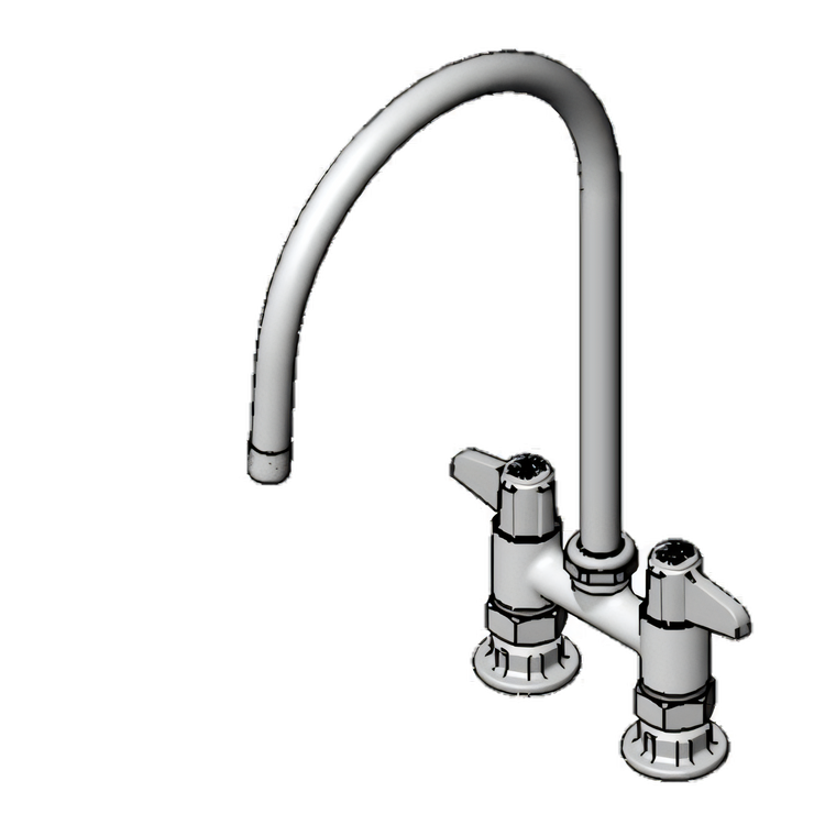 Product image #1 for Equip 4-Inch Adjustable-Center Deck Mount Mixing Faucet with 9-Inch Swivel Gooseneck Spout