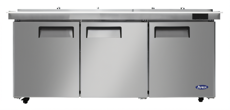 Product image #1 for Atosa 3-Section Mega Top Sandwich/Salad Prep Table Refrigerator with 30-Pan Top
