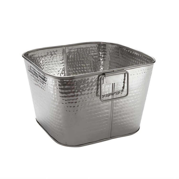 Product image #1 for American Metalcraft 22.5 Qt Square Stainless Steel Hammered Cooling Tub