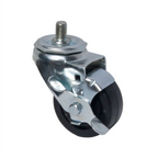 Thumbnail image #1 for BK Resources 3SBR-15ST-LDP-PS4 3-Inch Polyolefin Threaded-Stem Caster Kit with Top-Lock Brakes, 220 lb Capacity, 4 Pieces