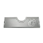 Thumbnail image #1 for Micro Matic USA DP-MET-T-24GR-Z Surface-Mount Stainless Steel Drip Tray Trough with Glass Rinser, Metropolis T Tower Cutout, 24 x 8.5 Inches