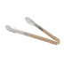 Thumbnail image #1 for Jacob's Pride 9-1/2 Inch One-Piece Scalloped Utility Tongs with Ivory Kool-Touch Handle