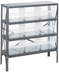 Thumbnail image #1 for Quantum Heavy-Duty Stationary Wire Shelving Unit with 4 Shelves and 9 Clear Bins, 36 x 18 x 39 Inches