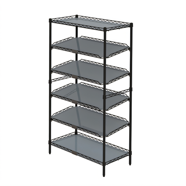 Product image #1 for Metro qwikSLOT 6-Tier To-Go Order Pick-Up Station with Adjustable Angled Shelves