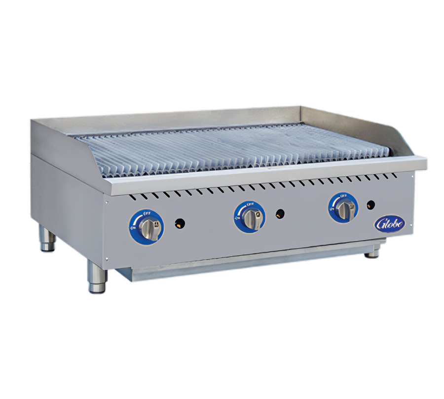 Product image #1 for Globe 36-Inch Gas Countertop Char Rock Charbroiler, 120,000 BTU