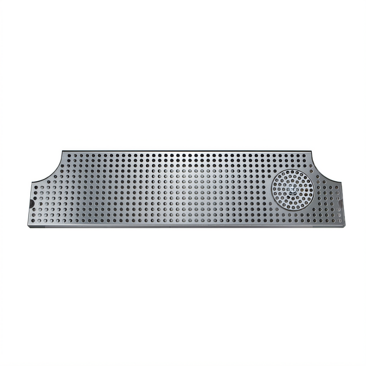 Product image #1 for Micro Matic Surface-Mount Stainless Steel Drip Tray Trough with Integral Glass Rinser, 28 x 8-1/2 Inch