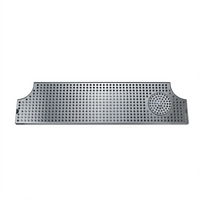 Micro Matic Surface-Mount Stainless Steel Drip Tray Trough with Integral Glass Rinser, 28 x 8-1/2 Inch