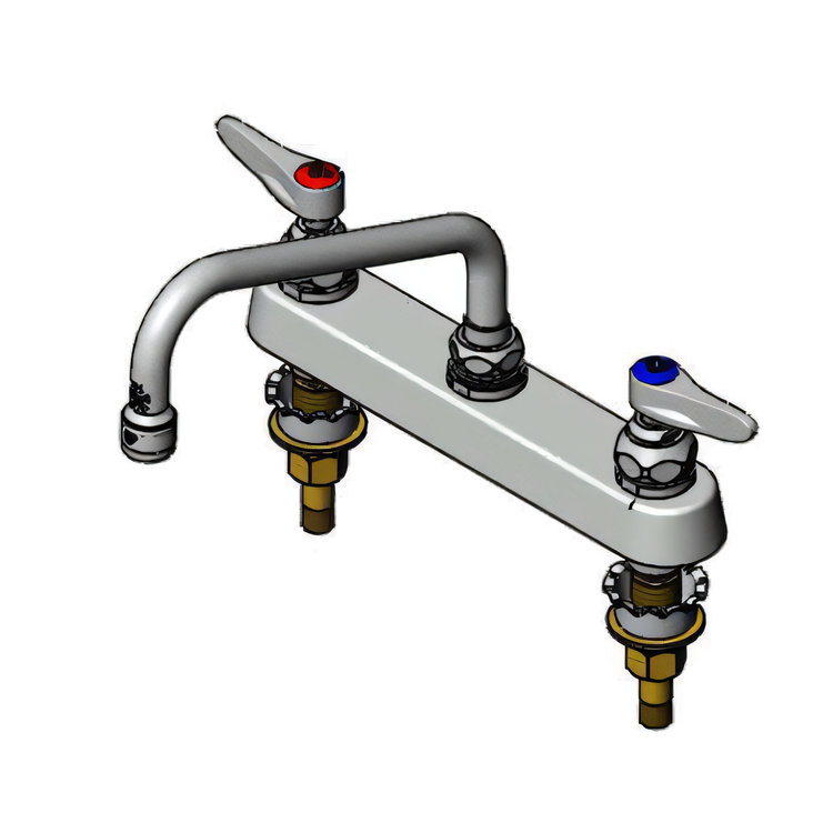 Product image #1 for T&S Brass B-1121-XS 8-Inch Centers Deck-Mounted Workboard Faucet with 8-Inch Swing Nozzle