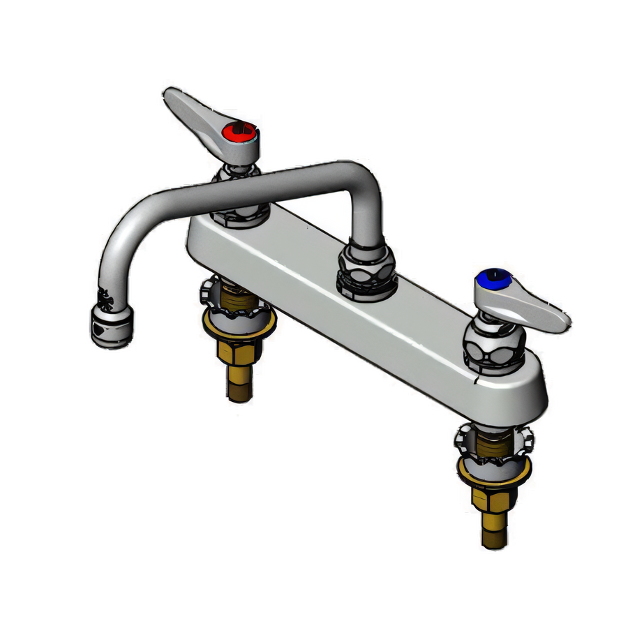 Product image #1 for T&S Brass B-1121-XS 8-Inch Centers Deck-Mounted Workboard Faucet with 8-Inch Swing Nozzle