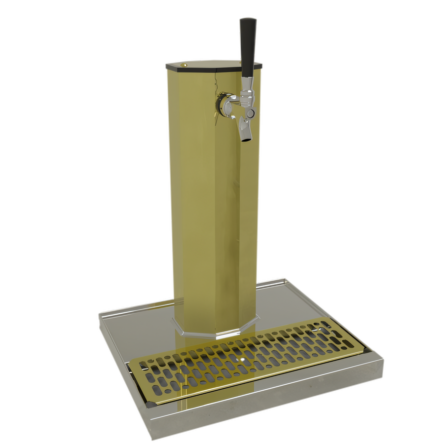 Product image #1 for Glastender Countertop Air-Cooled Single-Faucet Column Draft Dispensing Tower, Polished Brass Finish