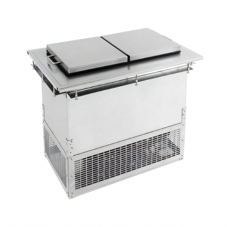 Product image #1 for Glastender Drop-In Dipping Ice Cream Freezer with Stainless Steel Flip Lid, 2 x 3-Gallon Can Capacity