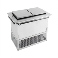 Glastender Drop-In Dipping Ice Cream Freezer with Stainless Steel Flip Lid, 2 x 3-Gallon Can Capacity