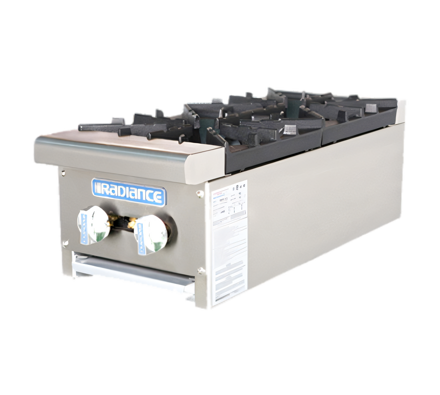 Product image #1 for Turbo Air Radiance TAHP-12-2 High Output 12-Inch 2-Burner Countertop Gas Hot Plate