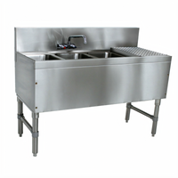 Advance Tabco Prestige Stainless Steel 2-Compartment Underbar Sink Unit with Right Drainboard