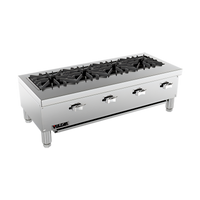 Vulcan VCRR36 36-Inch Countertop Gas Specialty Hotplate with 4 Open Burners and 2 Drawers