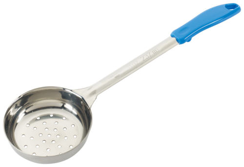Product image #2 for Winco 8 oz Perforated Portion Control Serving Spoon with Blue Handle