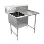 Thumbnail image #1 for John Boos 1B18244-1D18R 1-Compartment Stainless Steel Floor Sink with Right Drainboard, 18 x 24 x 14 in Bowl, 10 in Backsplash