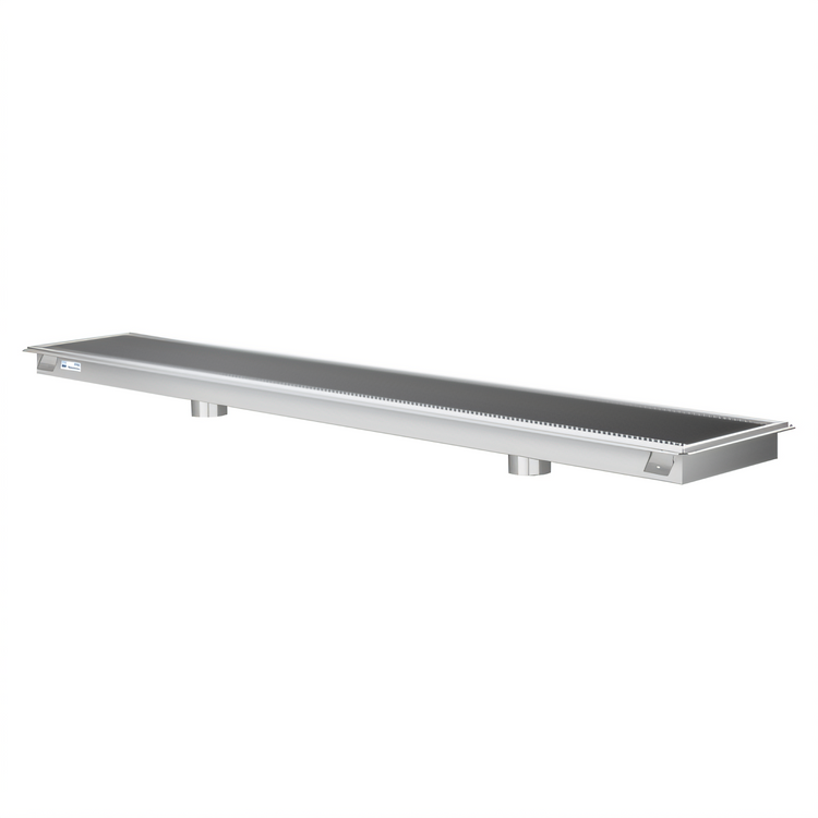 Product image #1 for KoolMore 54-Inch Stainless Steel Floor Trough Drain with Subway-Style Grating and Removable Basket