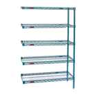 Thumbnail image #1 for Eagle Group Valu-Gard A5-86-2424VG 5-Tier Add-On Wire Shelving Unit, 24 x 24 x 86 Inches, Green Epoxy