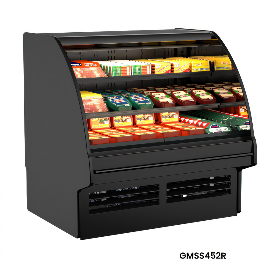 Product image #1 for Fusion® Self-Service Open Front Countertop Refrigerated Merchandiser with Remote Refrigeration, Curved Ends, 123-3/8 Inch Wide