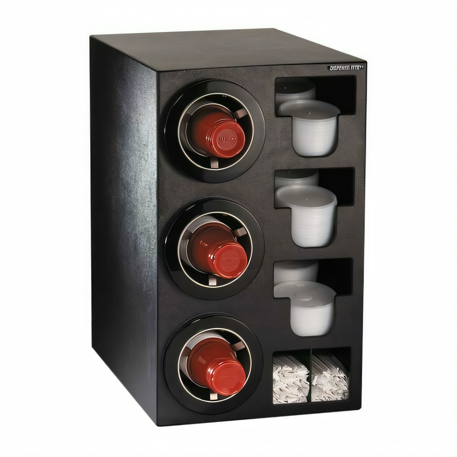 Product image #1 for Dispense-Rite CTC-C-3BT Adjustable Countertop Combination Cup Dispensing Cabinet with Lid and Straw Storage