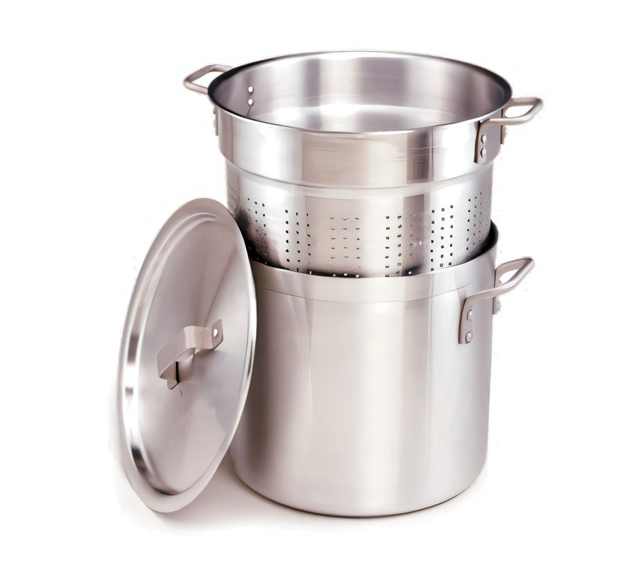 Product image #1 for Crestware 20 Qt Aluminum Pasta Cooker Set, 3-Piece with Pot, Perforated Insert and Cover