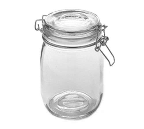 Product image #1 for American Metalcraft 35 oz. Clear Glass Mason Jar with Hinged Lid