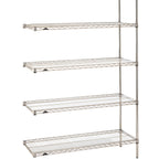 Thumbnail image #1 for Metro Super Erecta 5AN317C 5-Shelf 24"W x 18"D x 74"H Chrome Wire Add-On Shelving Unit